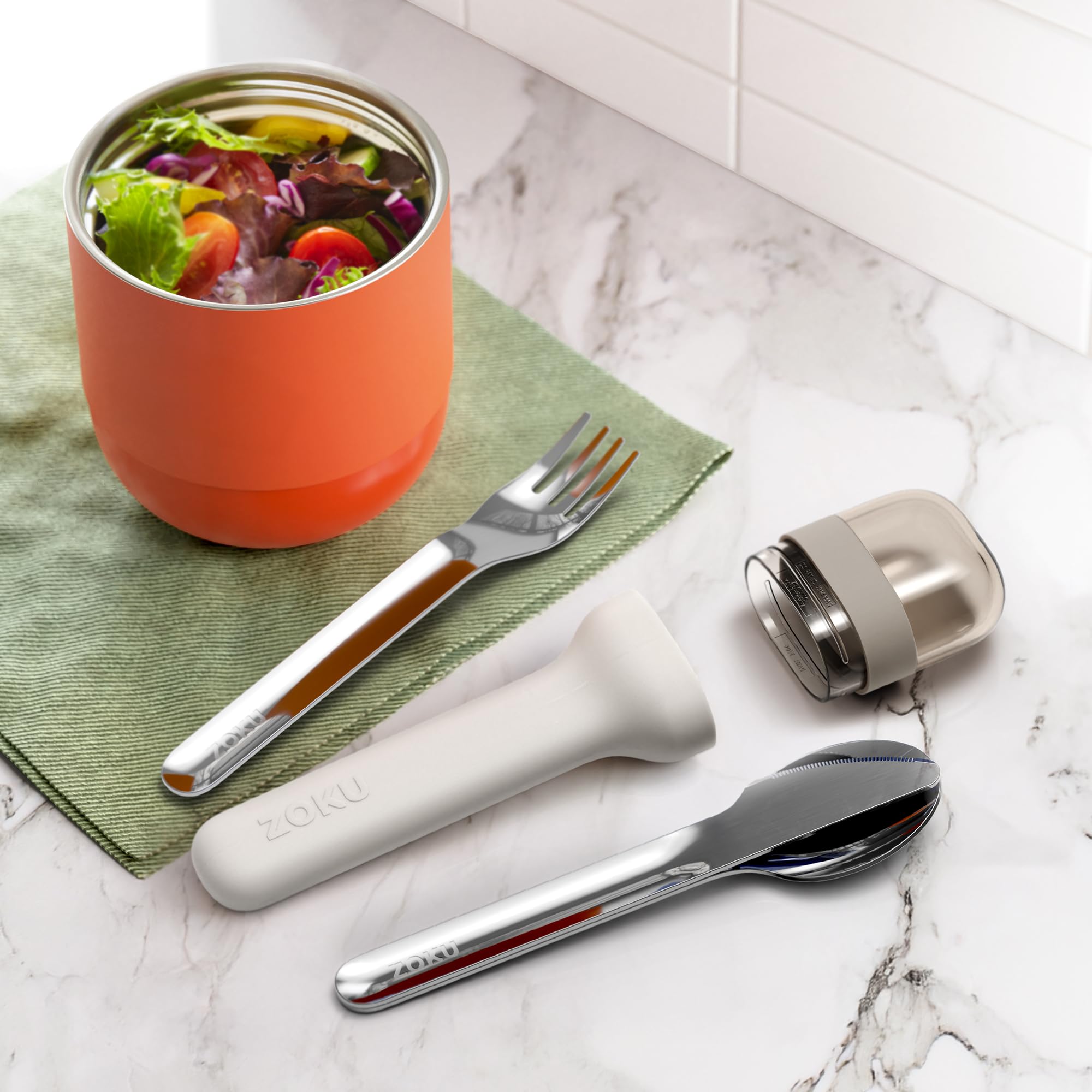 Amazon.com : ZOKU Pocket Utensil Set, Grey - Stainless Steel Fork