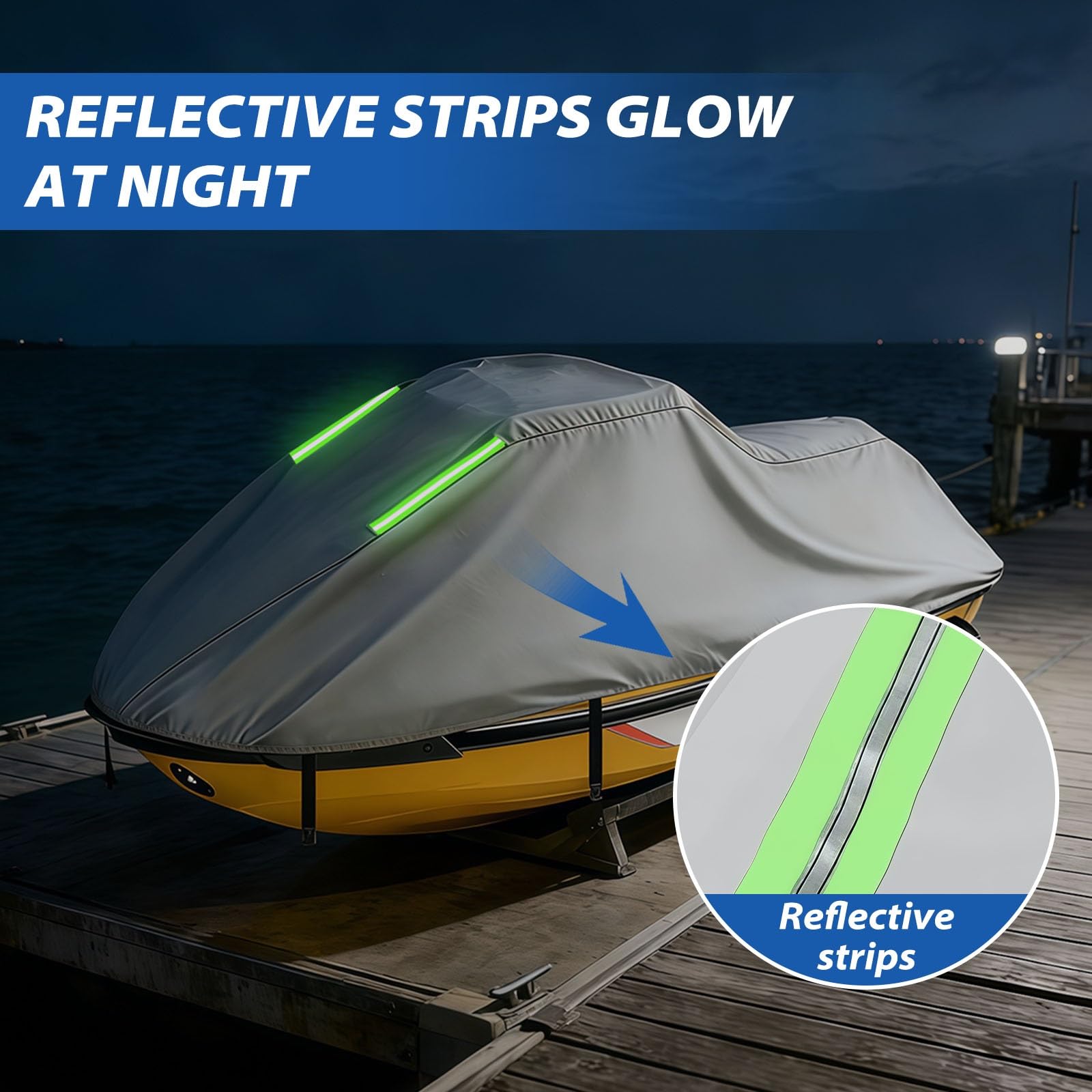 Copertura Impermeabile Moto D'acqua Per Sea-Doo Spark 2up (90HP)|Copertura Moto d'Acqua Oxford Anti-UV Esterno|Protezione Durevole Ogni Condizione Meteo|Facile Indossare|3 Fibbie Antivento