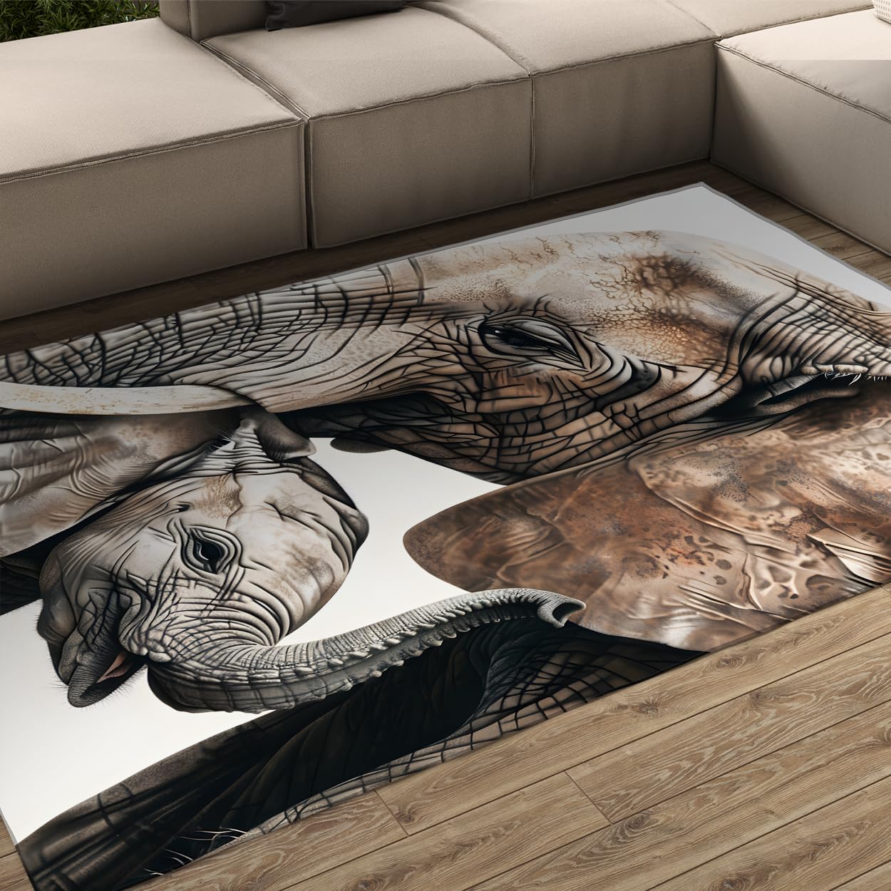 Tapis de salon éléphant 200x300 pour chambre et salle à manger