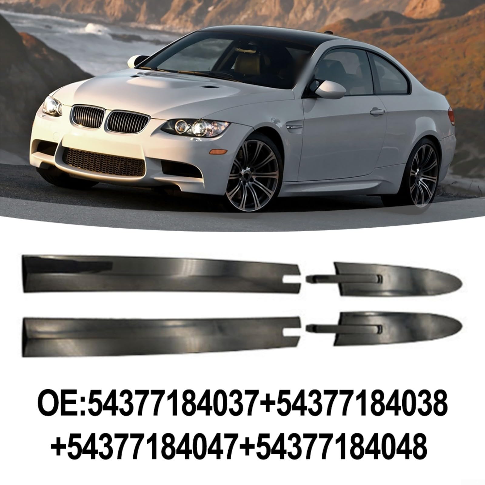 Cabrio Dachscharnierabdeckungs-Set für BMW E93 F33 F83 335I, OEM 54377184037 54377184038 54377184047 54377184048