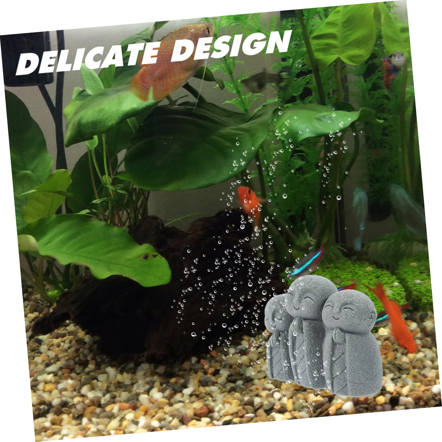 Cabilock 4 Estatuas De Buda Subacuáticas Accesorios para Peceras Esculturas De Buda para Decoración del Hogar Y Acuario.