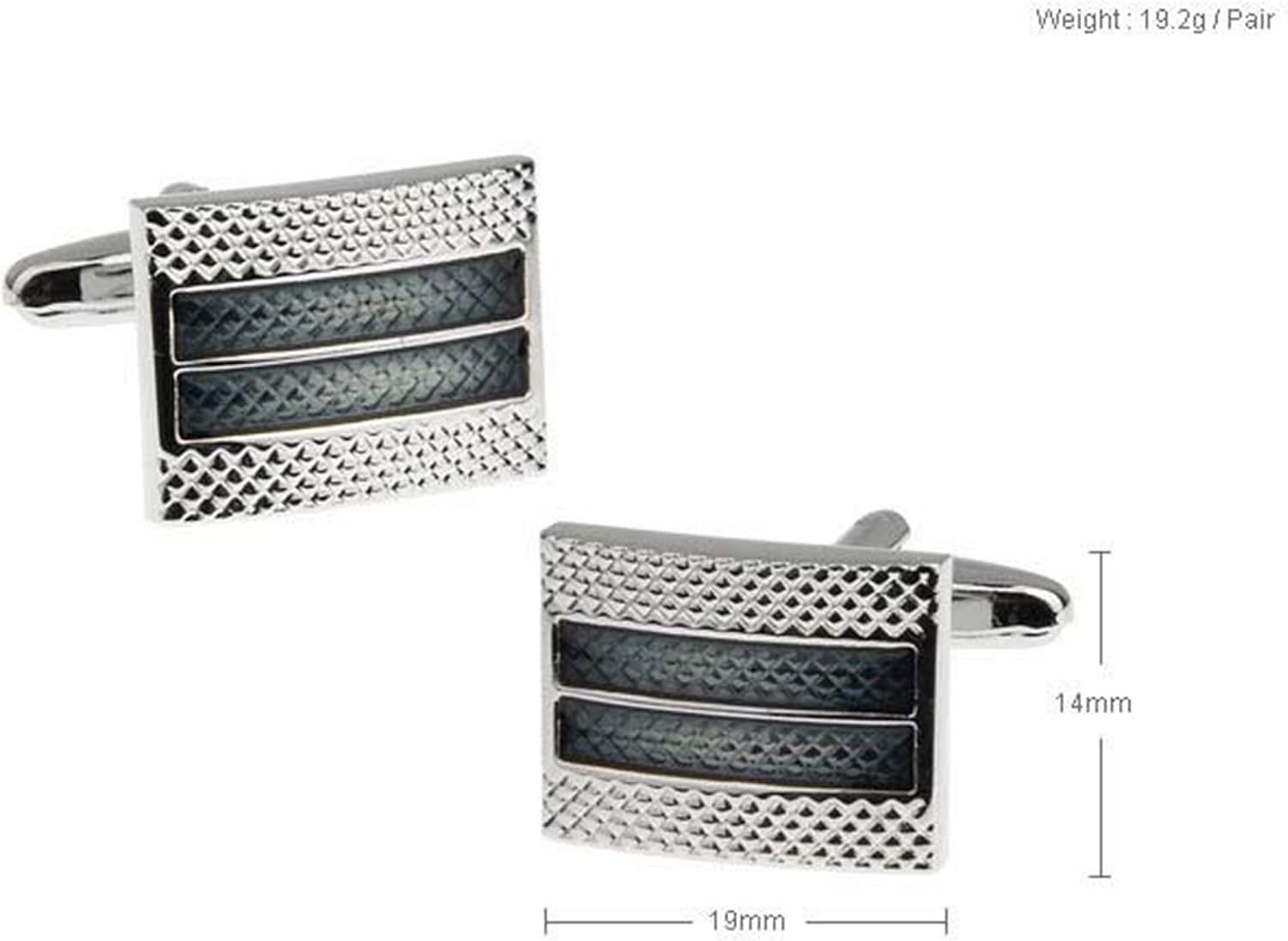 Daesar Cuff Links for Boys Cufflinks for Men Rectangular Cufflinks Silver and Black
