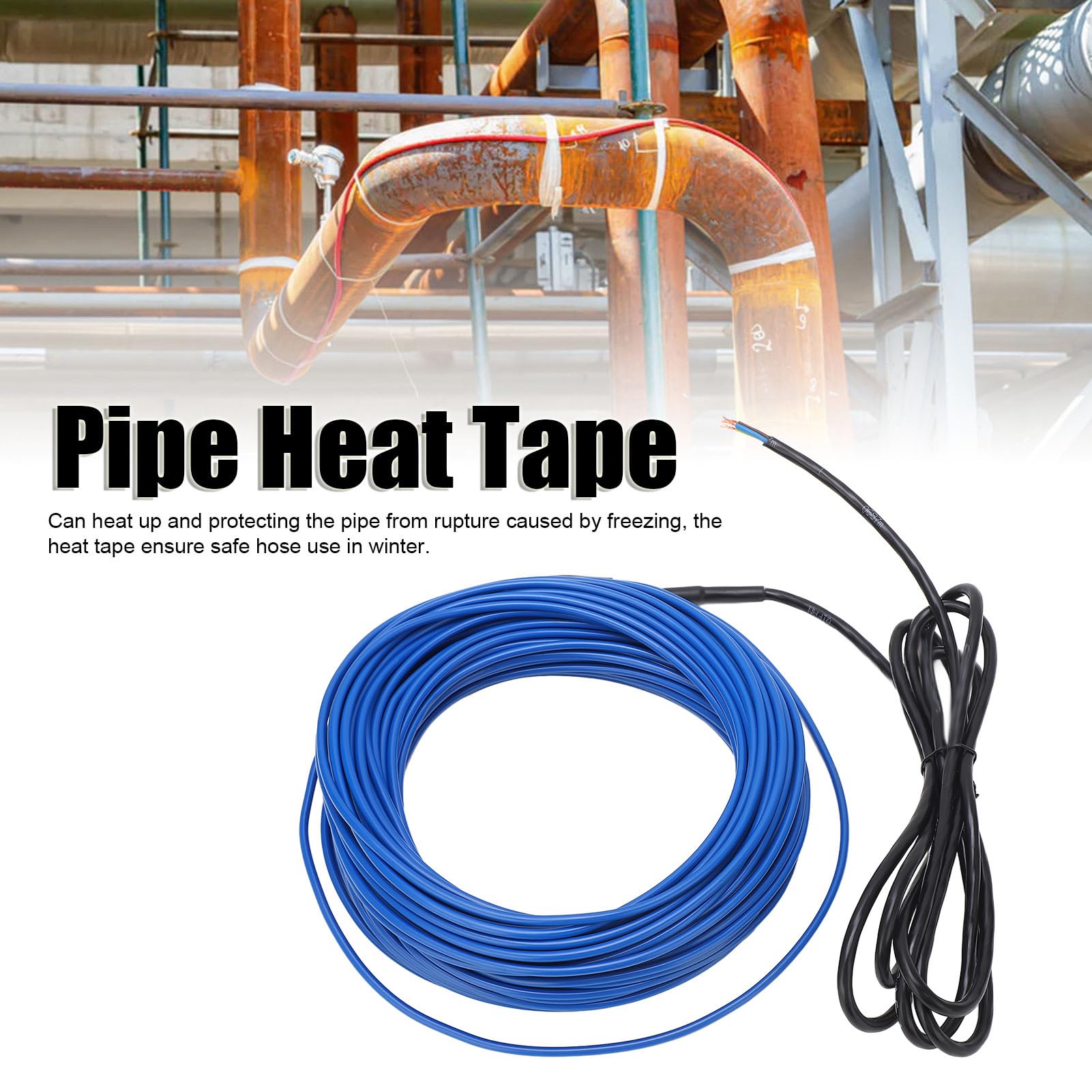 ViaGasaFamido Nastro Termico di Protezione Antigelo per Tubi di Riscaldamento da 20M 300W per Grondaia del Tetto della Conduttura Invernale Antighiaccio per (220-240v)