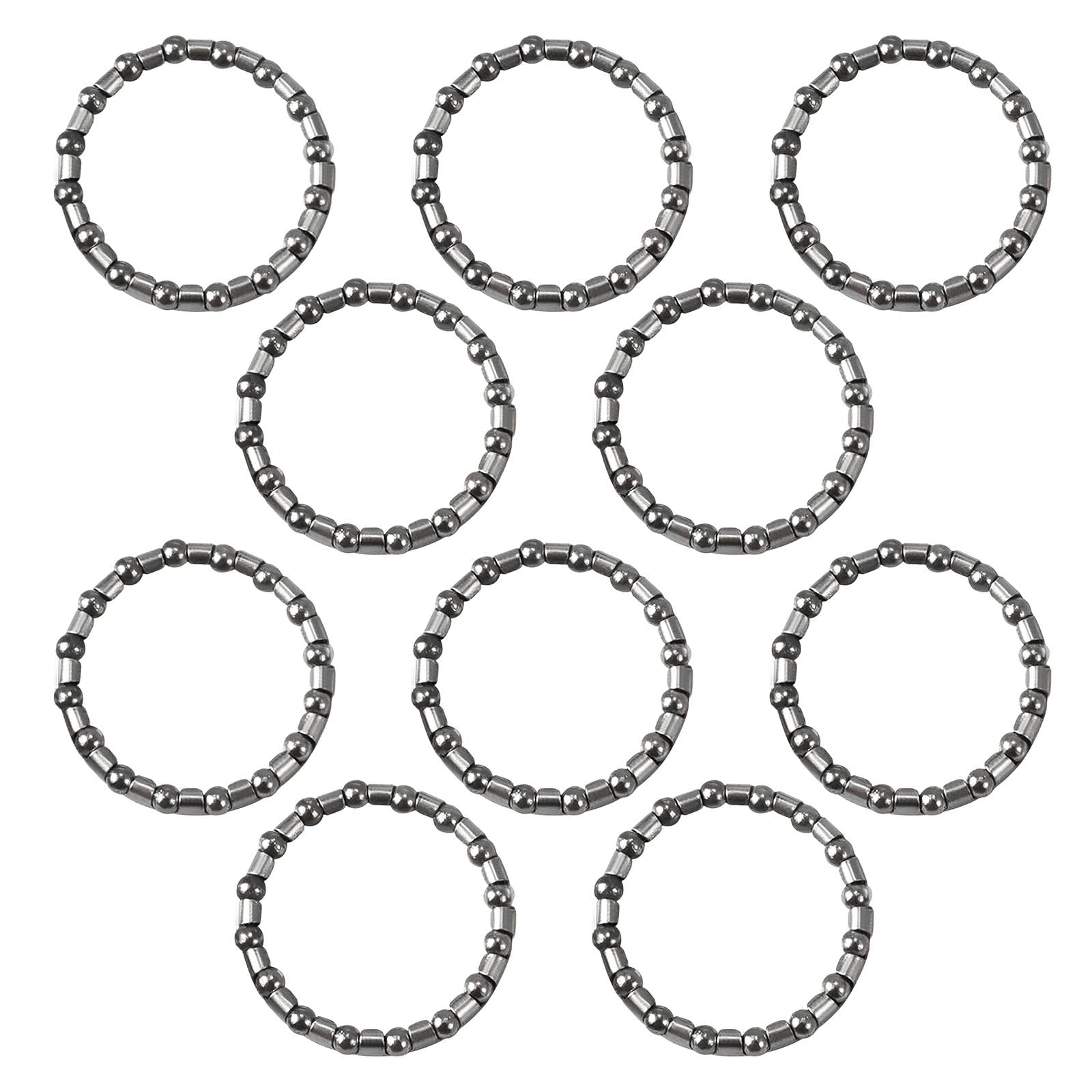KinetiCore 10 Pack 1-1/8 Inch Caged Headset Bearings, 37mm OD Bicycle Front Fork Ball Bearings with 16 x 4mm Steel Balls, Replacement Bike Headset Bearings for Mountain Road Commuter Bikes