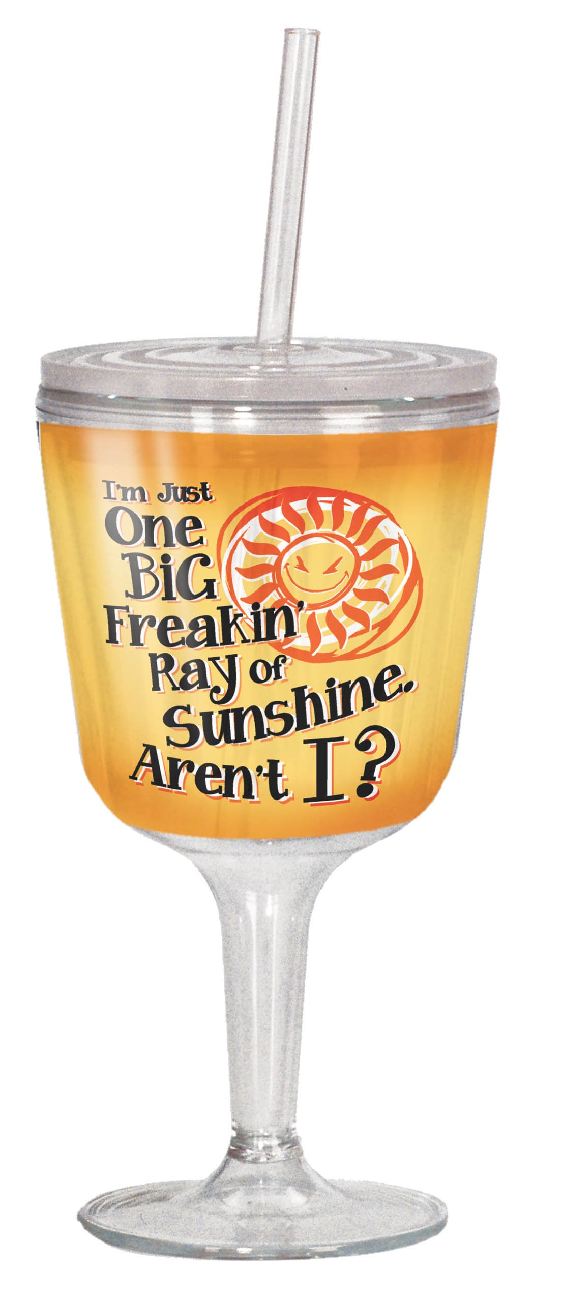 Spoontiques One Big Ray of Sunshine Goblet, Yellow