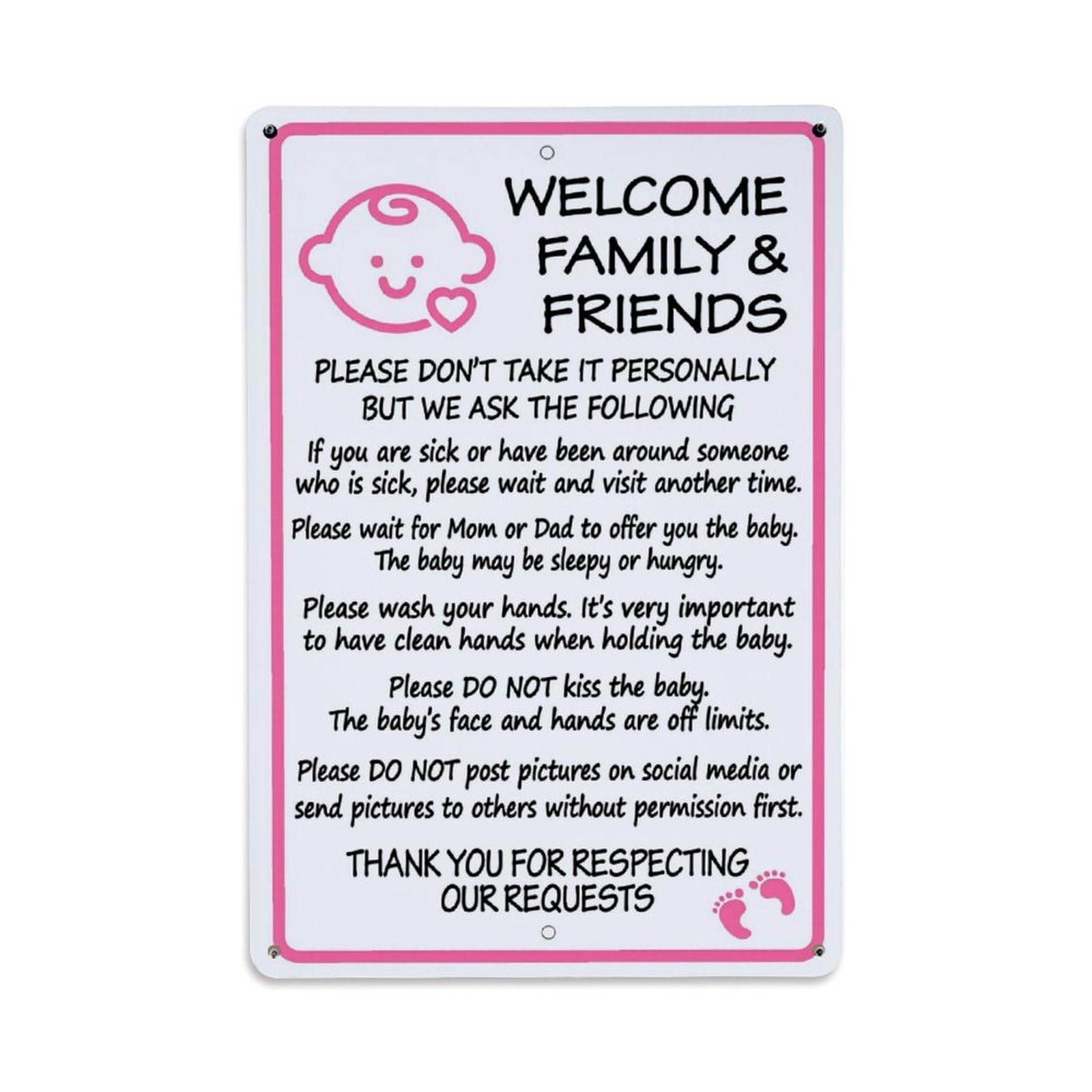 Enderetf Vintage Welcome Family And Friends Sign Tin Sign Metal Poster, Home Bar Garage Man Cave Cafe Indoor & Outdoor Wall Decoration 8X12inches