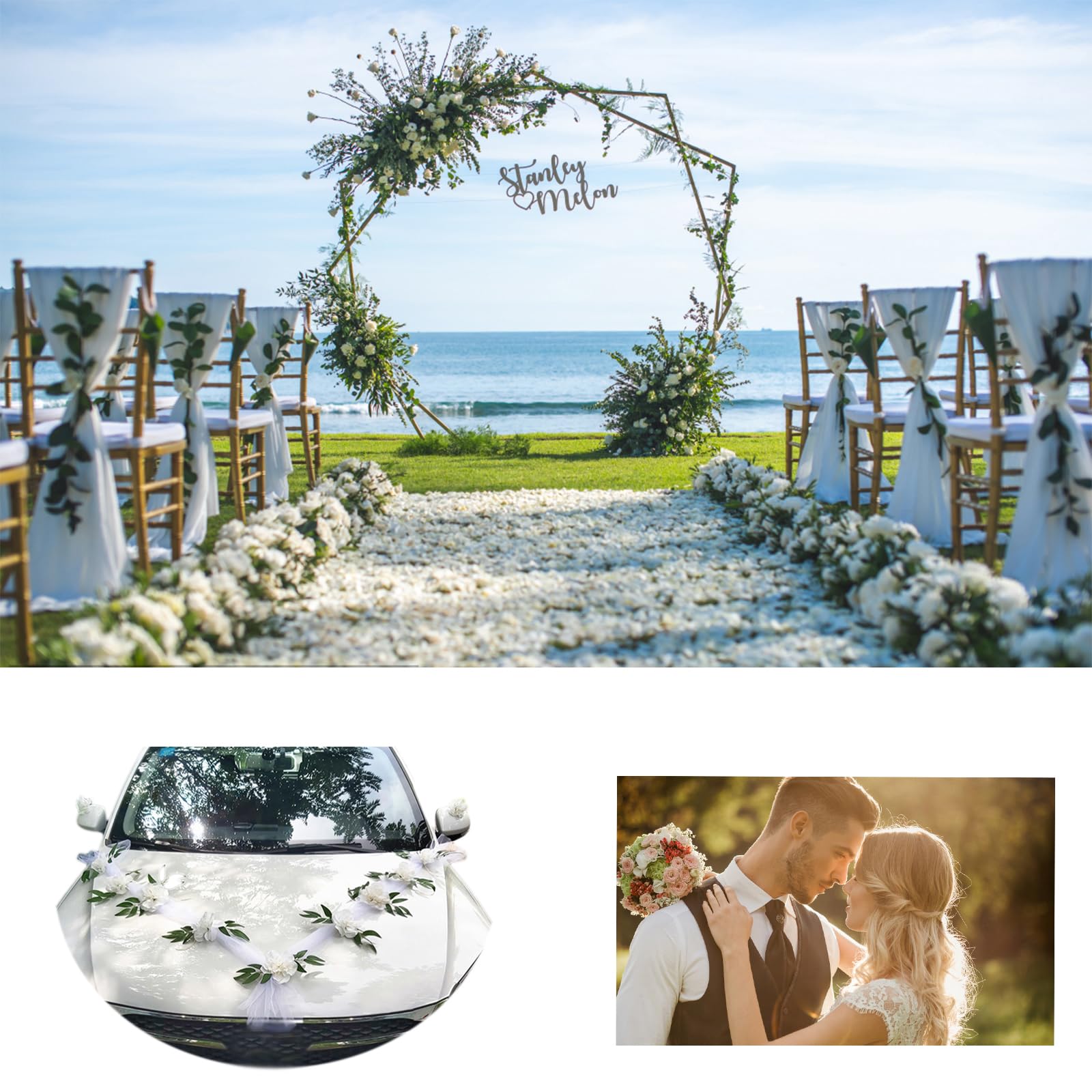 100 Nœuds Mariage Vert Clair - Ruban Polyester - Décoration Voiture Et Lieu