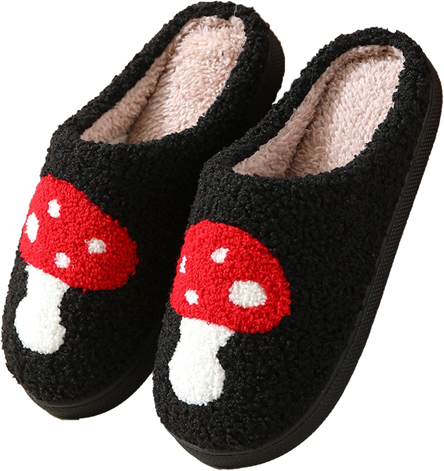 Christmas Slippers Reindeer Slippers for Women and Men Holiday Halloween Slippers Indoor Bedroom Fluffy Warm Fleece Slippers Winter Soft Cozy Home Non-Slip Soft Plush Slip-on Wool Lined House Shoes