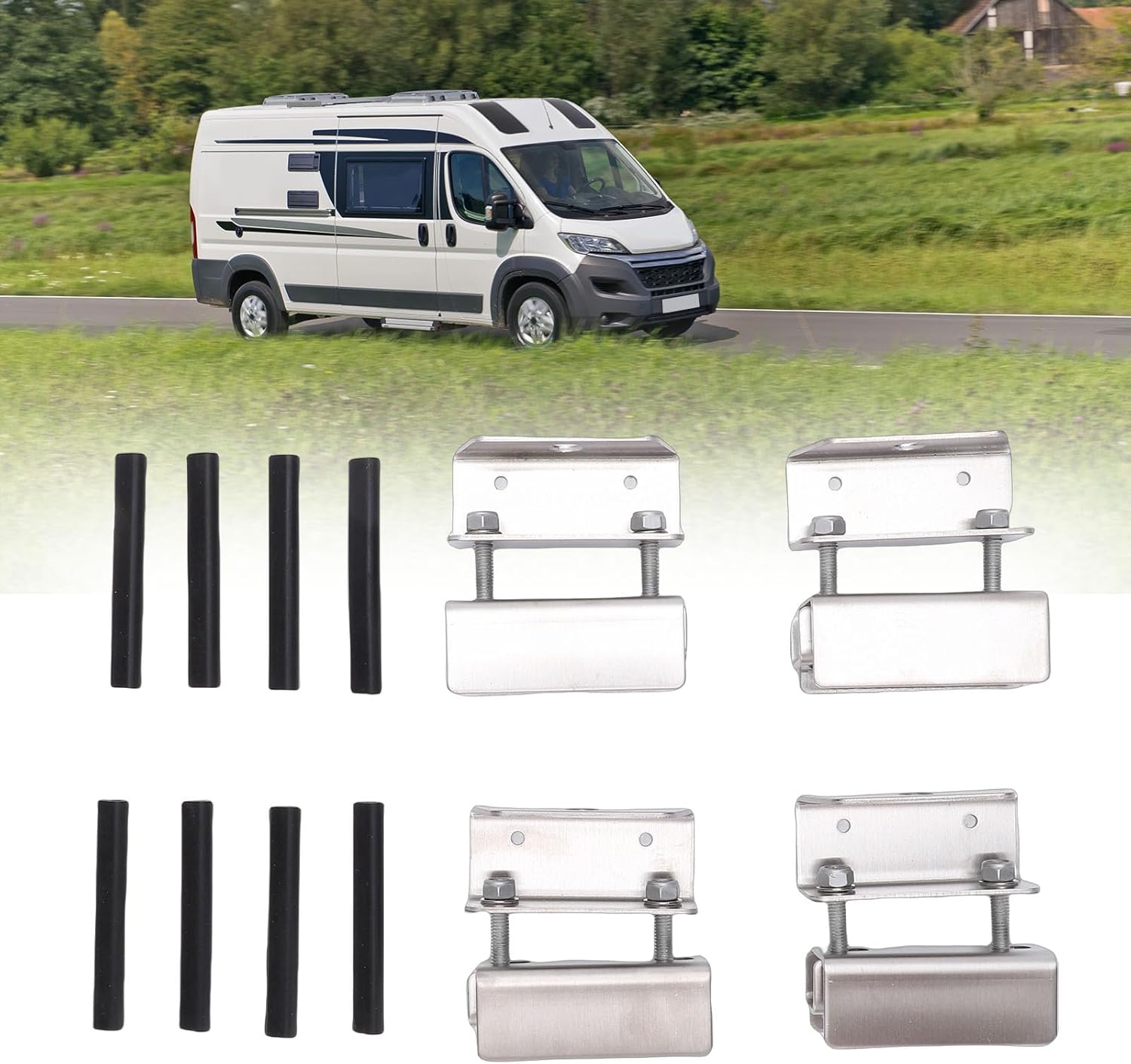Acouto 4pcs Van Roof Rack Mount Kit Stainless Steel Roof Rack Mounting Brackets Replacement for RAM Promaster