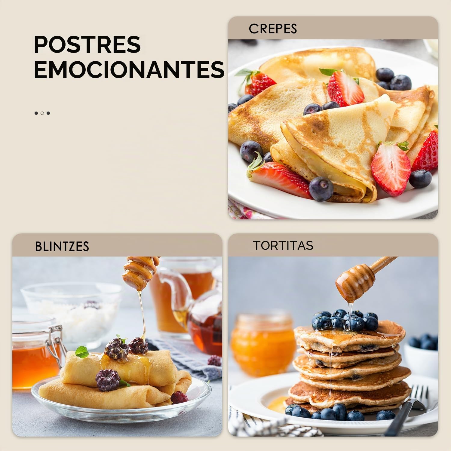 Yabano Crepera Eléctrica, Revestimiento Antiadherente, Diámetro 30 cm, Incluye 2 Utensilios para Hacer Crepes, Rodillo Esparcidor y Espátula Incluidos 1000 W
