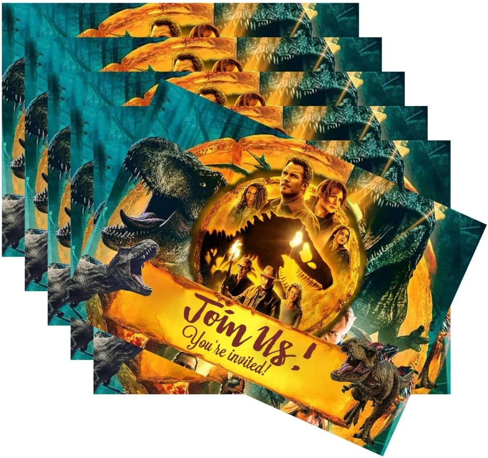 SUTRADHAR 24pcs Dinosaur Birthday Invitations,Dinosaur Party Invitations Birthday Party Supplies Decoration (Invitations24)