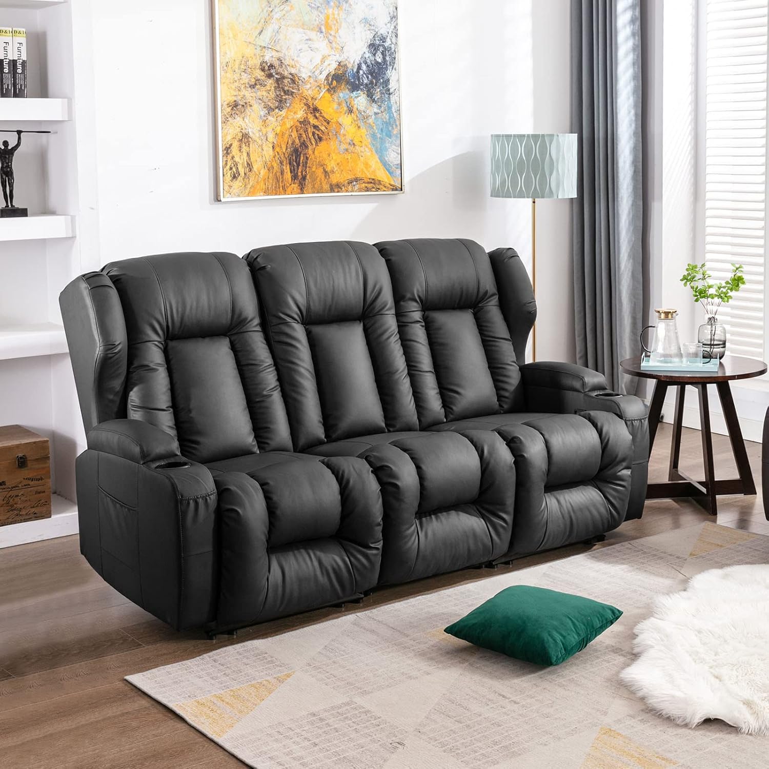 IPKIG 76.7" RV 3Seater Recliner Double Recliner RV Sofa