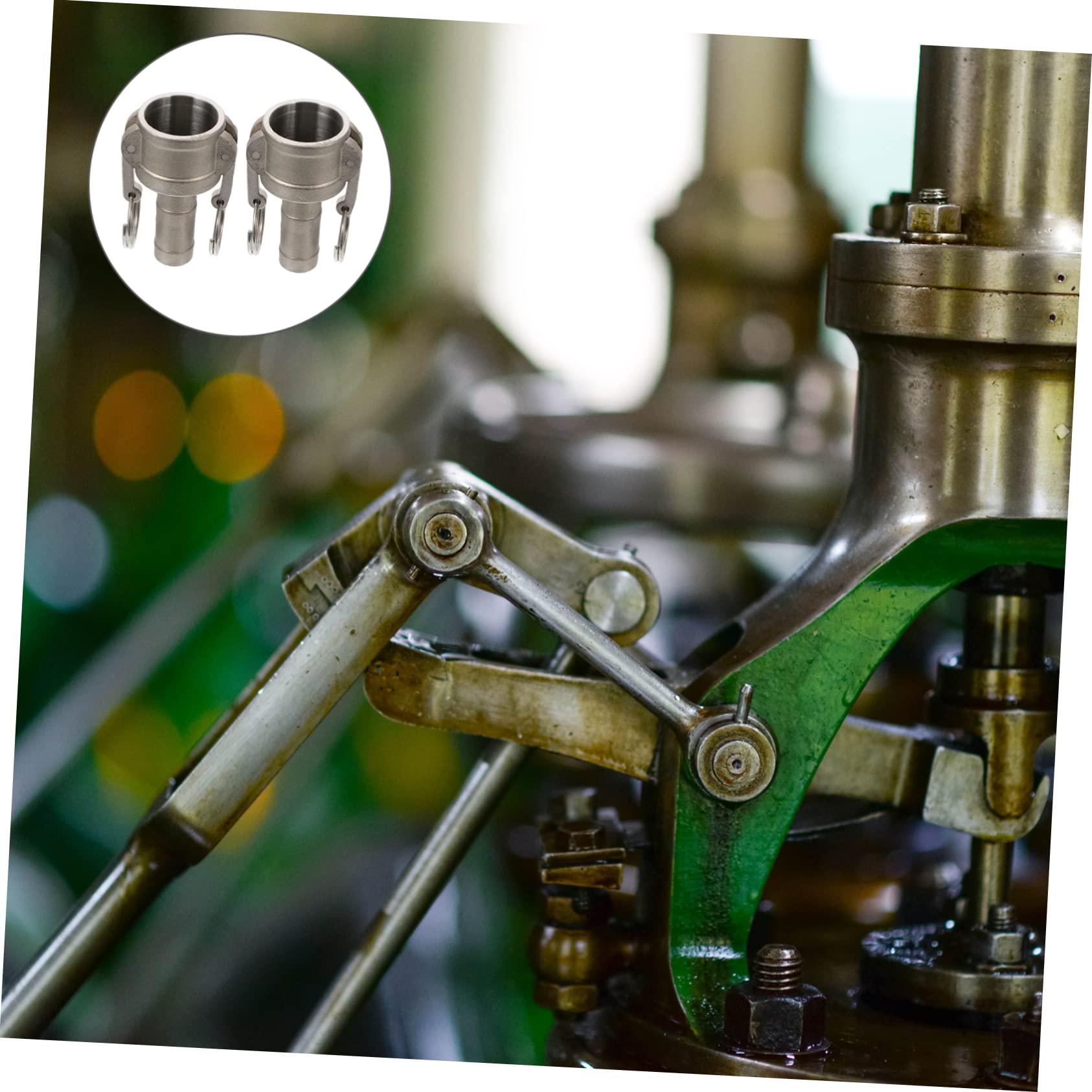 Cabilock 2 Pcs 304 Stainless Steel Camlock Quick Coupling Fittings Hose Connectors Threaded and Cam and Groove Ends