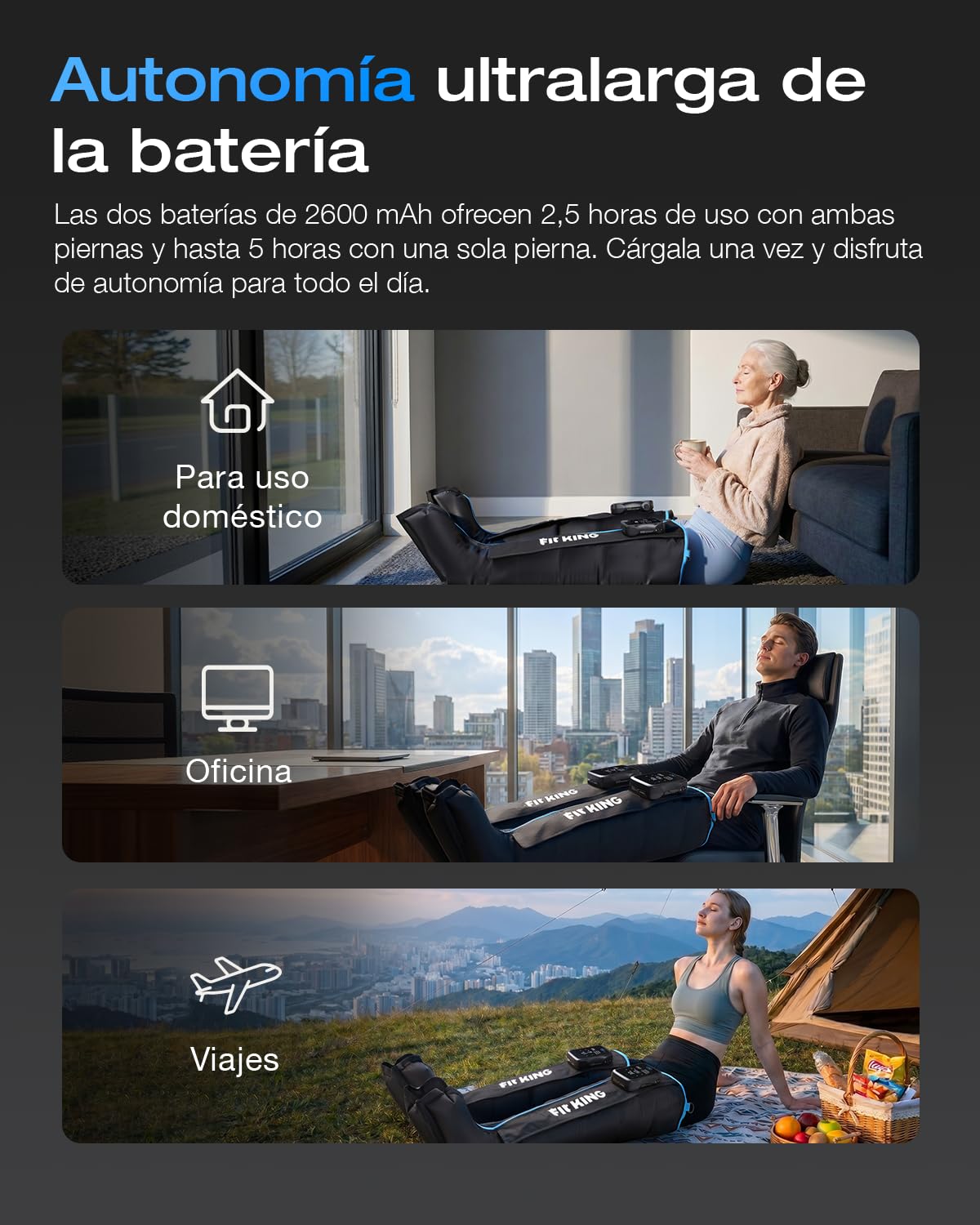 FIT KING Inalámbricas Botas Presoterapia Para Casa Sincronización Bluetooth