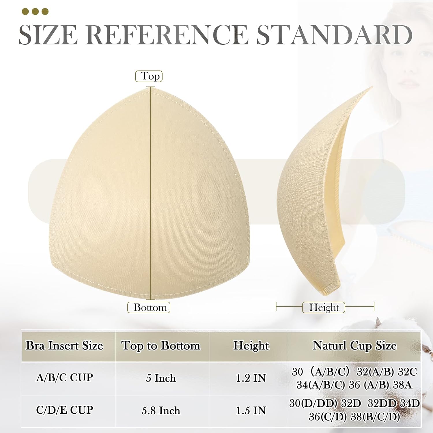 4 Pairs Bra Pads Inserts, Sewn Edges Removable Bra Inserts, Breathable & Enhancers for Sports Bras, Swimwear, Dresses - Image 7