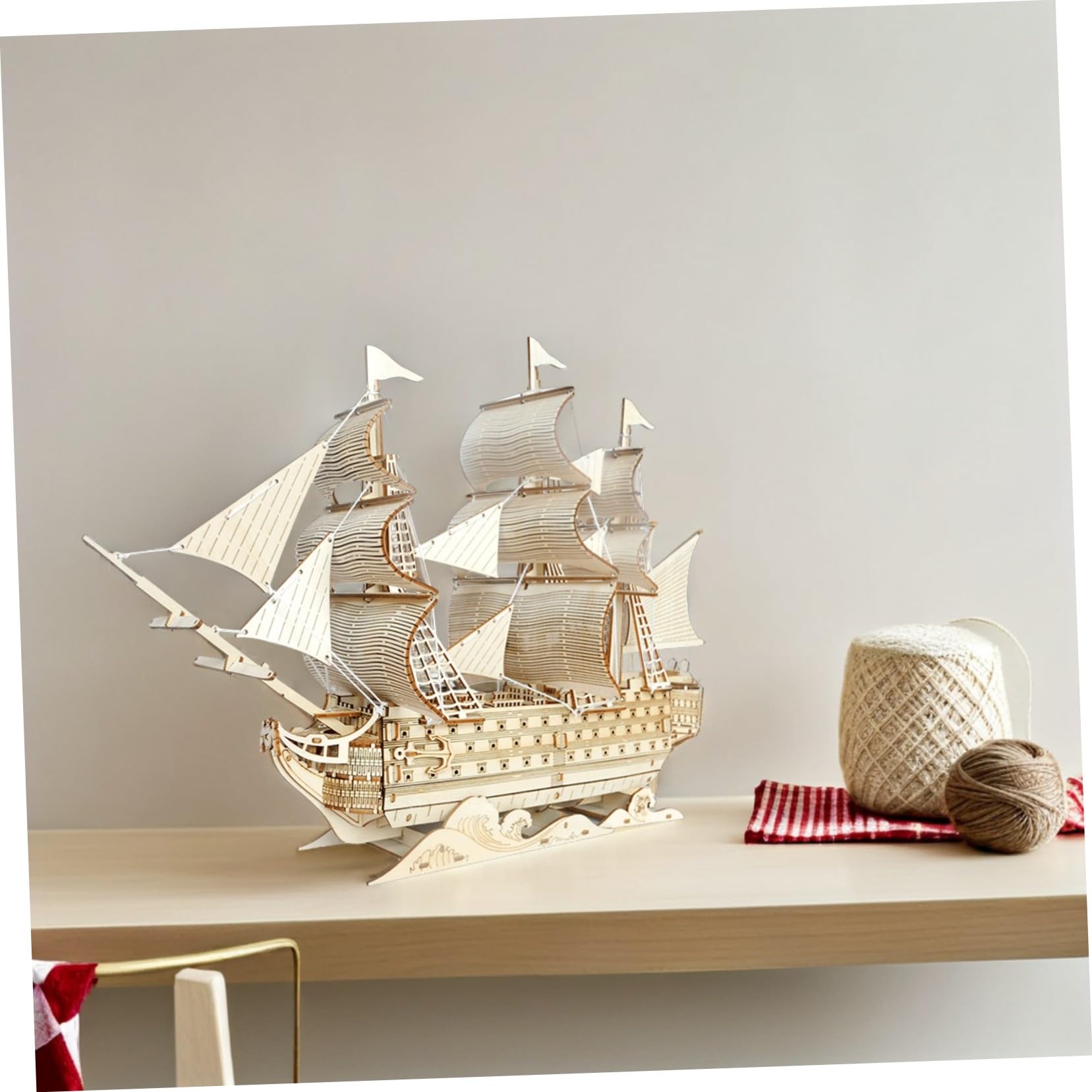 Gogogmee Kit Modellismo Navale Legno Puzzle di Barca Vela per Adulti Kit di Modellismo da Costruire Veliero in Legno Ornamento da Tavolo Decorazioni Nautiche