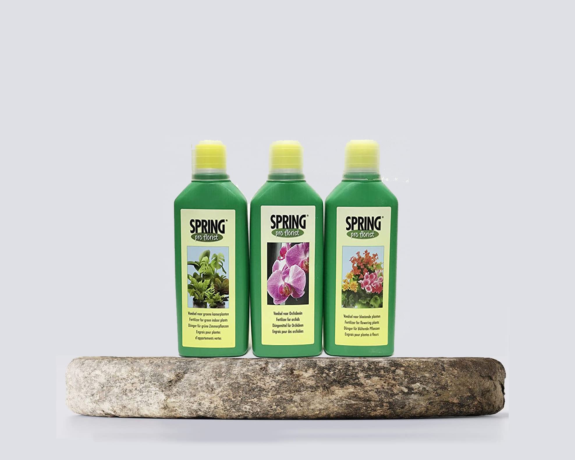 Ritaj Spring® Liquid Fertilizers for Green Plants, Flowering Plants & Orchid Plants (500 ml. each) Made in Holland