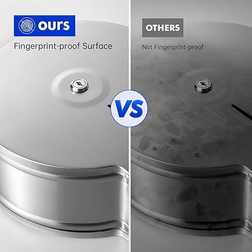 Miniatura 9 de Dispensador de papel higiénico gigante comercial con estante, soporte de rollo de acero inoxidable para montaje en pared, dispensadores de papel