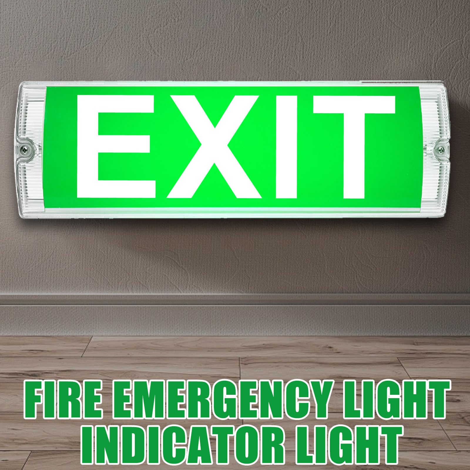 Vaileal Iluminación LED de Emergencia: Luz Constante y Señal de Salida de Emergencia, Incluye 4 Pictogramas de Salida, Para Interiores (35x11x5.5 cm)