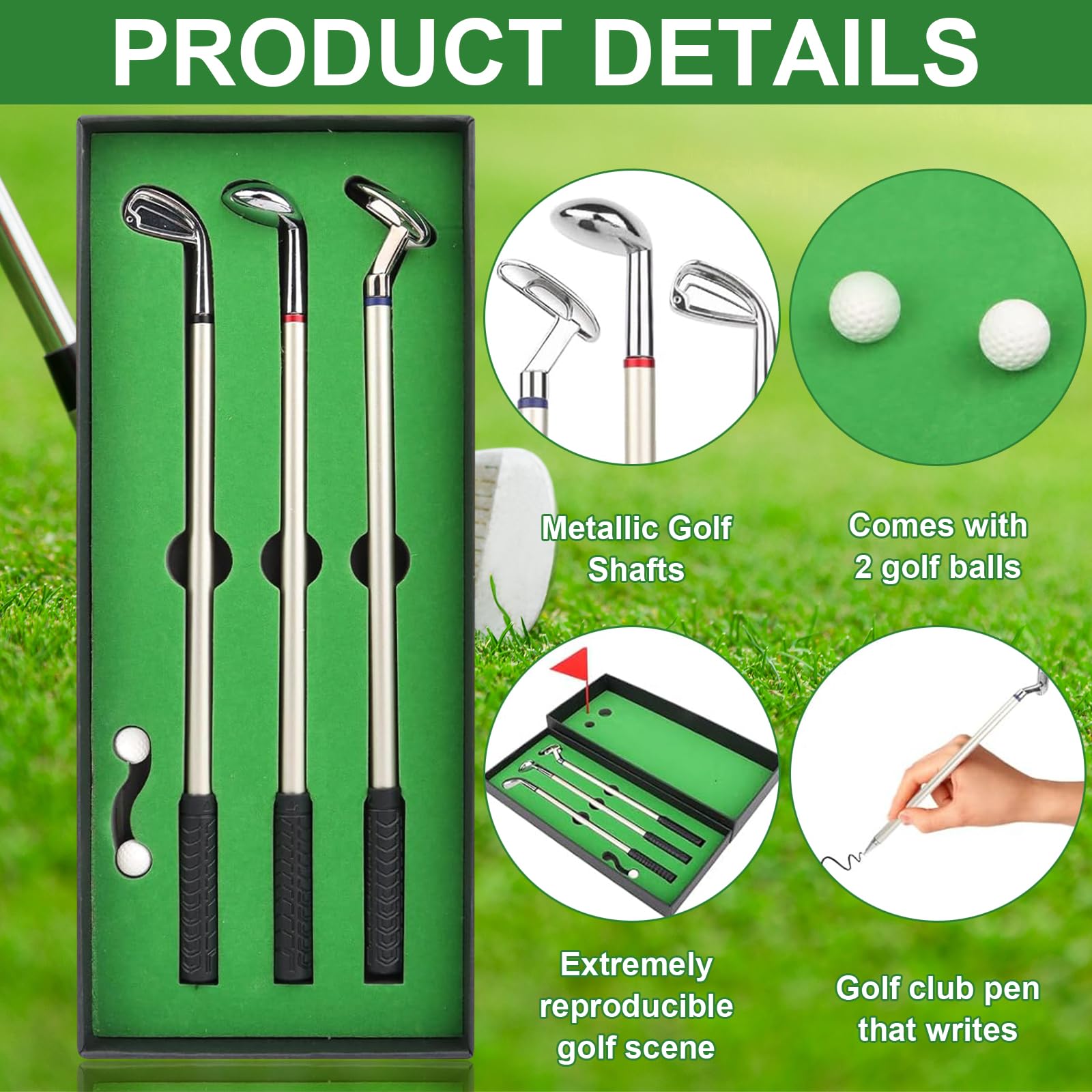 Set di Penne da Golf con Bandierina e 2 Palline, 3 Bastoncini