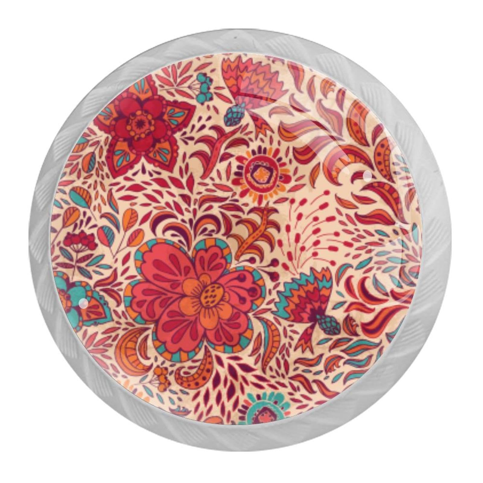 Tqmspg Multi08 4 Pieces Drawer Pulls Flowers Door Knobs Dresser Handles For Kitchen Wardrobe Cupboard Hardware Furniture