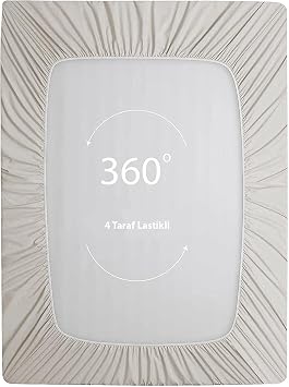 Soley | Jersey |%100 Pamuk Çift Kişilik 140 x 200 Lastikli Çarşaf Ekru