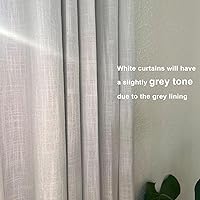 Vista 2 de Vision Home White Pinch Pleated Full Blackout Curtains Thermal Insulated Window Curtains 102 inch for Living Room Bedroom Room Darkening Pinch Pleat