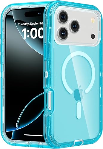 Miniatura 40 de para iPhone 15 Pro Max, Funda Compatible con MagSafe, Funda de Protección Anti-Golpes Resistente, Anti-Caída, Funda Magnética Transparente de Doble
