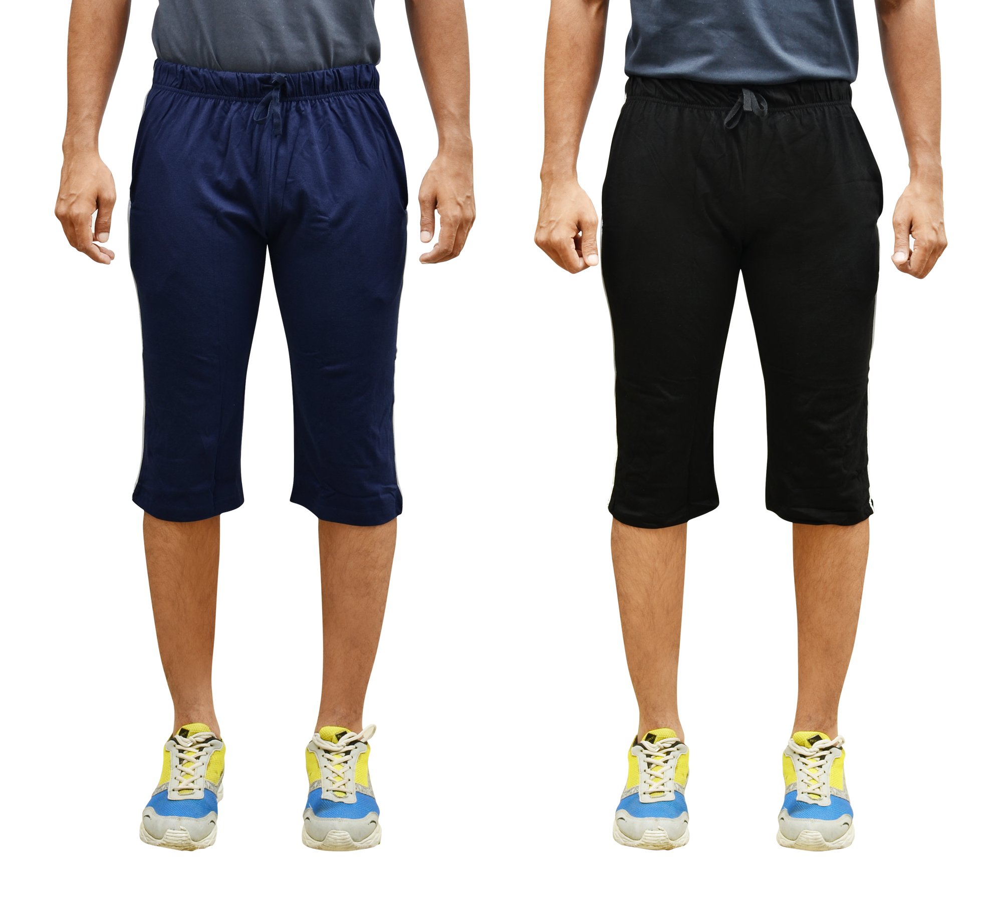 MOTUS Mens Cotton Casual 3/4th Shorts - Multicolored - Pack of 2-picture-47