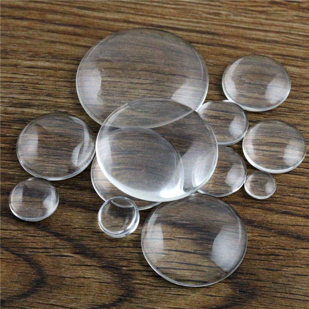 MULANGDI Transparent Glass Lens Dia 6mm 8mm 10mm 12mm 14mm 16mm 18mm 20mm 25mm 30mm 35mm Round Flat Back Clear Glass Cabochon(30mm 6pcs)