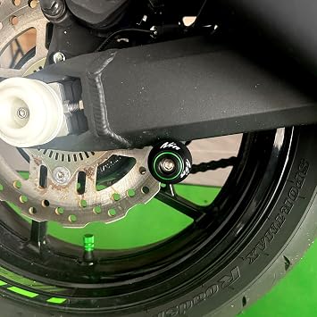 Compatible With Ninja 300 Ninja 250 ZX6R ZX10R 1998-2011 ZX12R ZX-14R Vulcan S 650 Z750 S R CNC M10X1.25 Motorcycle Swingarm Spool Sliders Rear Stand Swing Arm Sliders (Green)