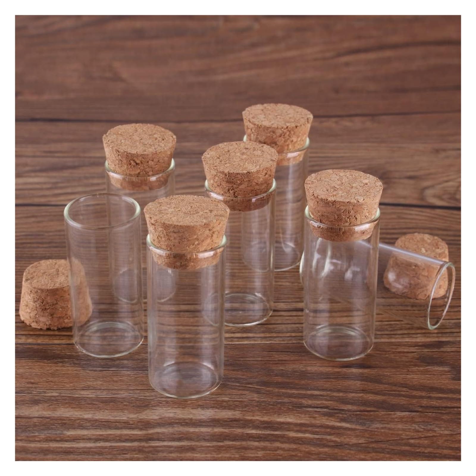 Przezroczyste szklane probówki, Butelki szklane o pojemności 5 ml/10 ml/12 ml z korkiem, opakowanie 50 sztuk(12ml)
