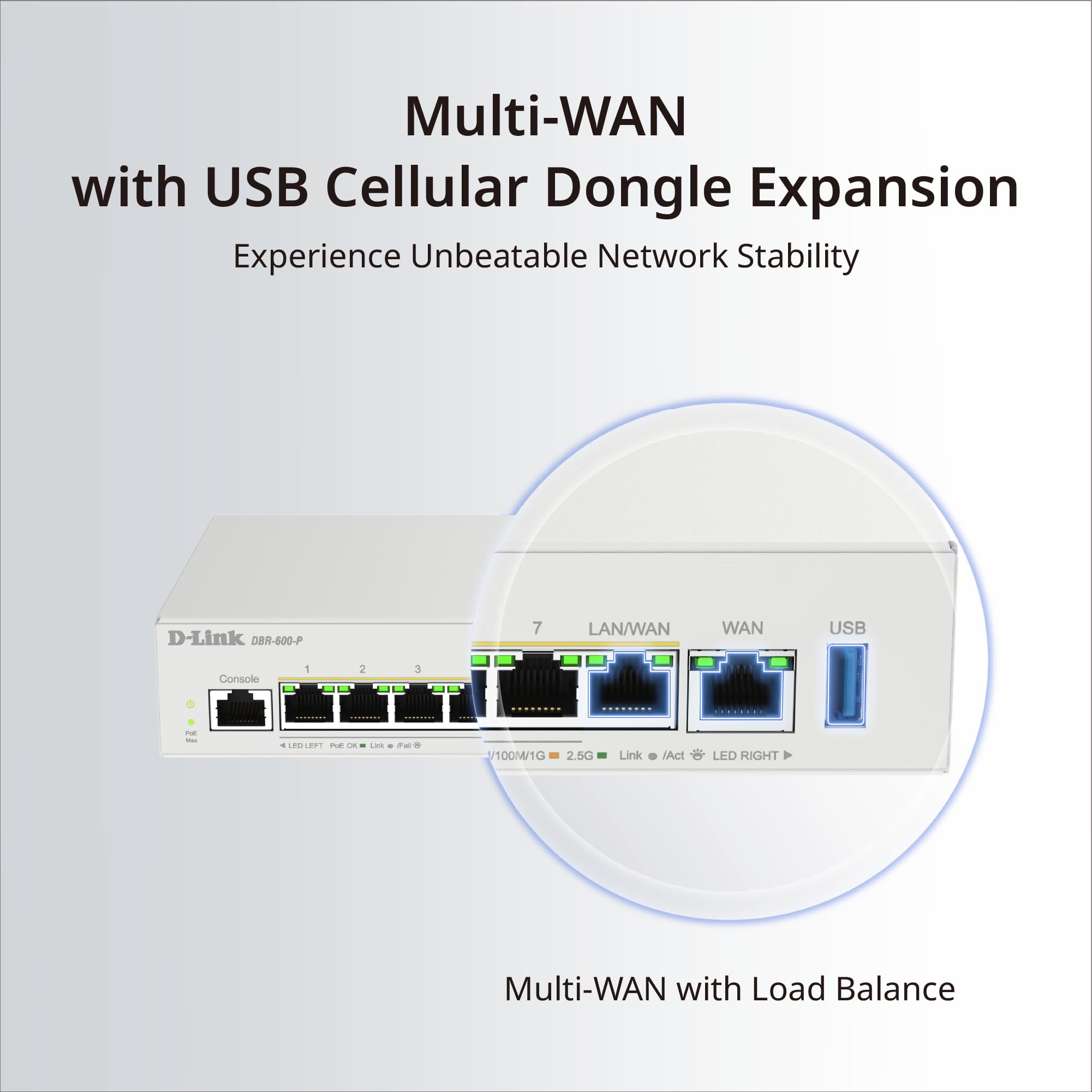 D-Link DBR-600-P/B router cablato 2.5 Gigabit Ethernet Bianco (Business PoE Router)