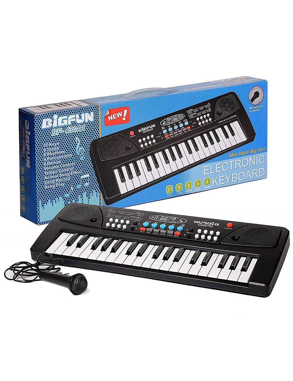 TOYPORIUM Tumtum 37 Key Board Piano Keyboard Toy For Kids With Microphone Dc Power Option Recording Charger Not Included Best Birthday Gift For Boys & Girls.-Black (B08DDD5XN5) Amazon Price History, Amazon Price Tracker