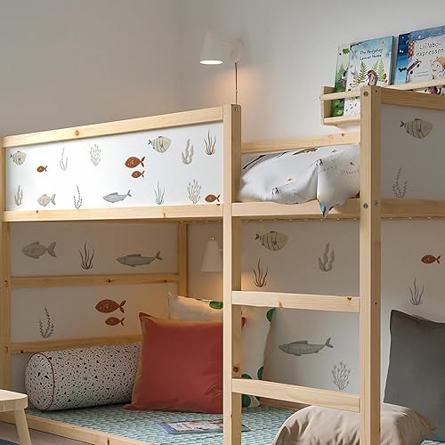 Miniatura 17 de funlife Calcomanías de pared de acuarela para despegar y pegar, calcomanías de pared de animales marinos, calcomanías de pared bajo el mar