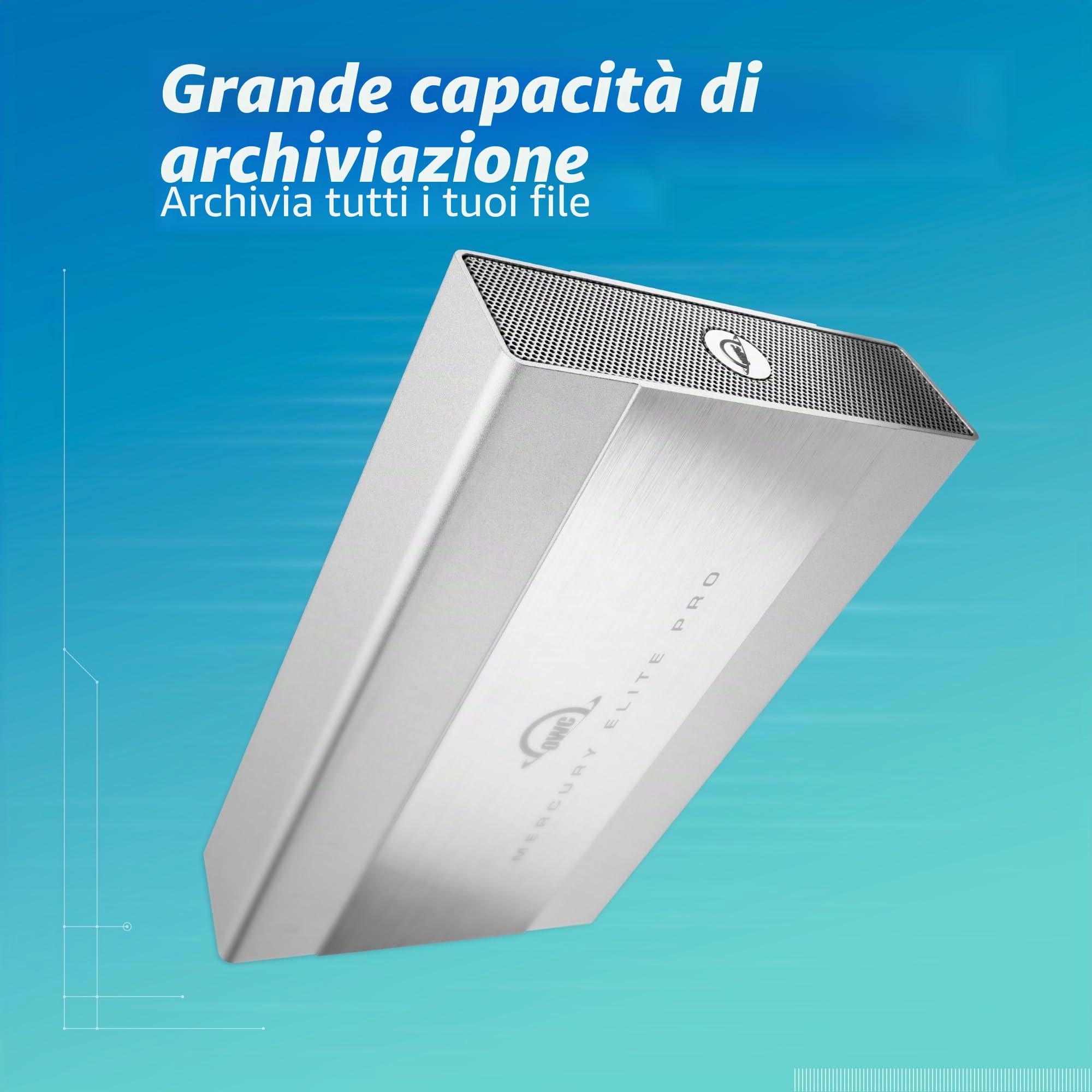 OWC Custodia di archiviazione esterna Mercury Elite Pro da 3,5 pollici USB 3.2 (gen 1) 5Gb/s