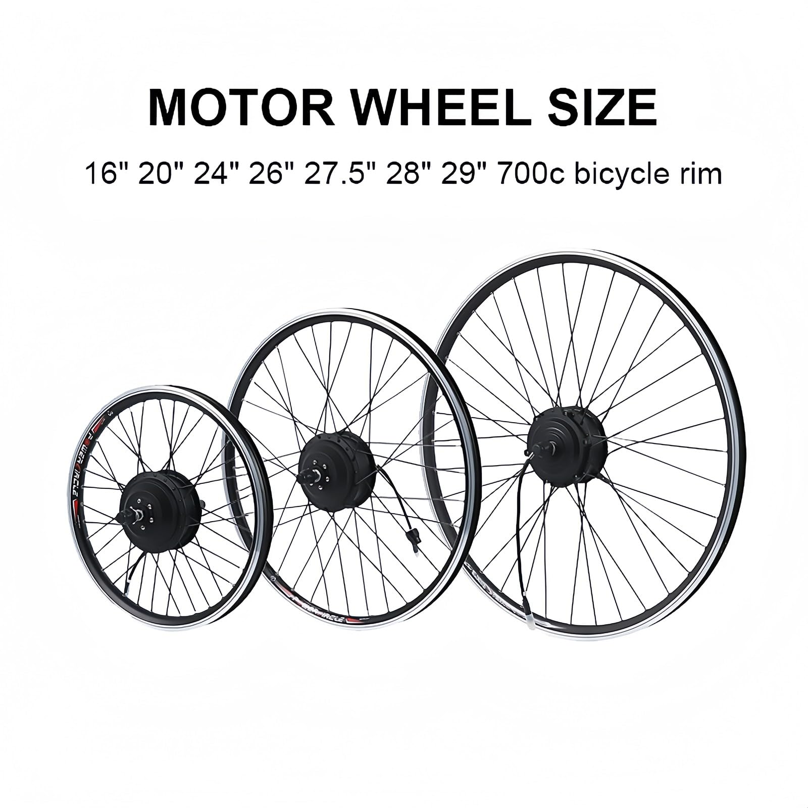 Kit de buje para rueda de Bicicleta, 36/48 V/500 W, buje para Bicicleta eléctrica, Kit de herramientas para Bicicleta de 20 a 29 pulgadas/700 C