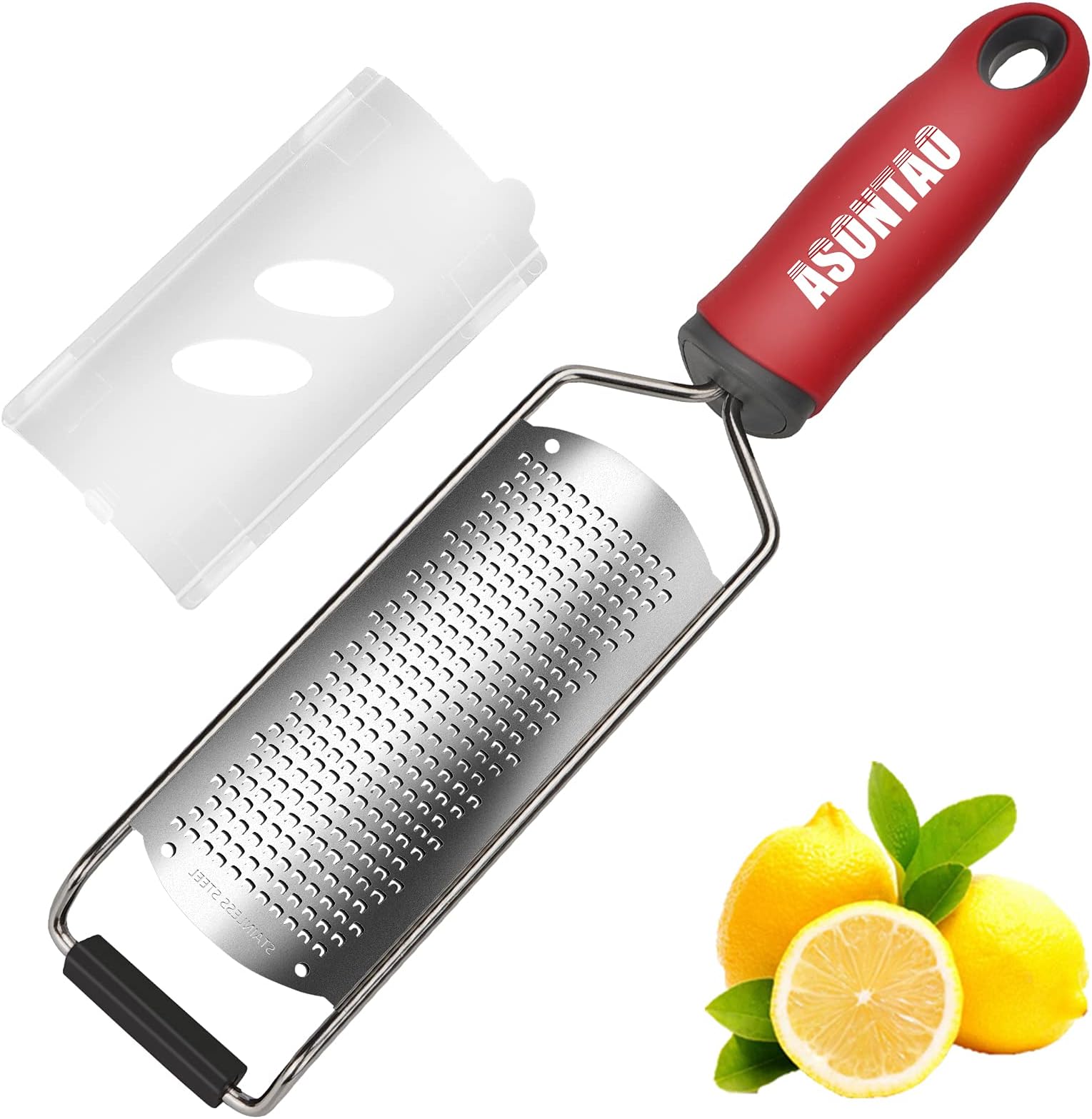 Lemon Zester Grater, Professional Cheese Grater - Chocolate, Ginger Grater, Zester Grater, lemon Graters For Kitchen, Grater Soft Grip Handle, Hand-held Kitchen Tool, Dishwasher Safe. ASONTAO