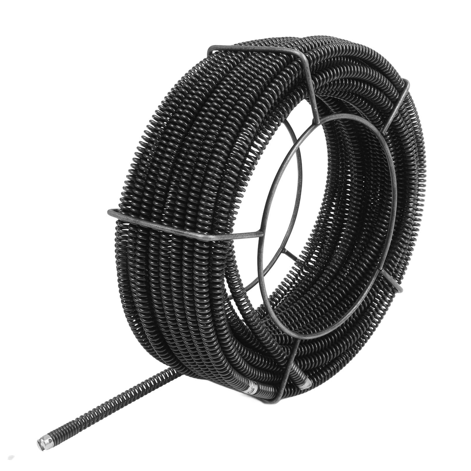 Tissting Cable De Desatascador De Tuberías De 30 Metros 9.5mm - Para Limpieza De Desagües De Fregadero, Ducha Y Alcantarillado Con Accesorios Incluidos