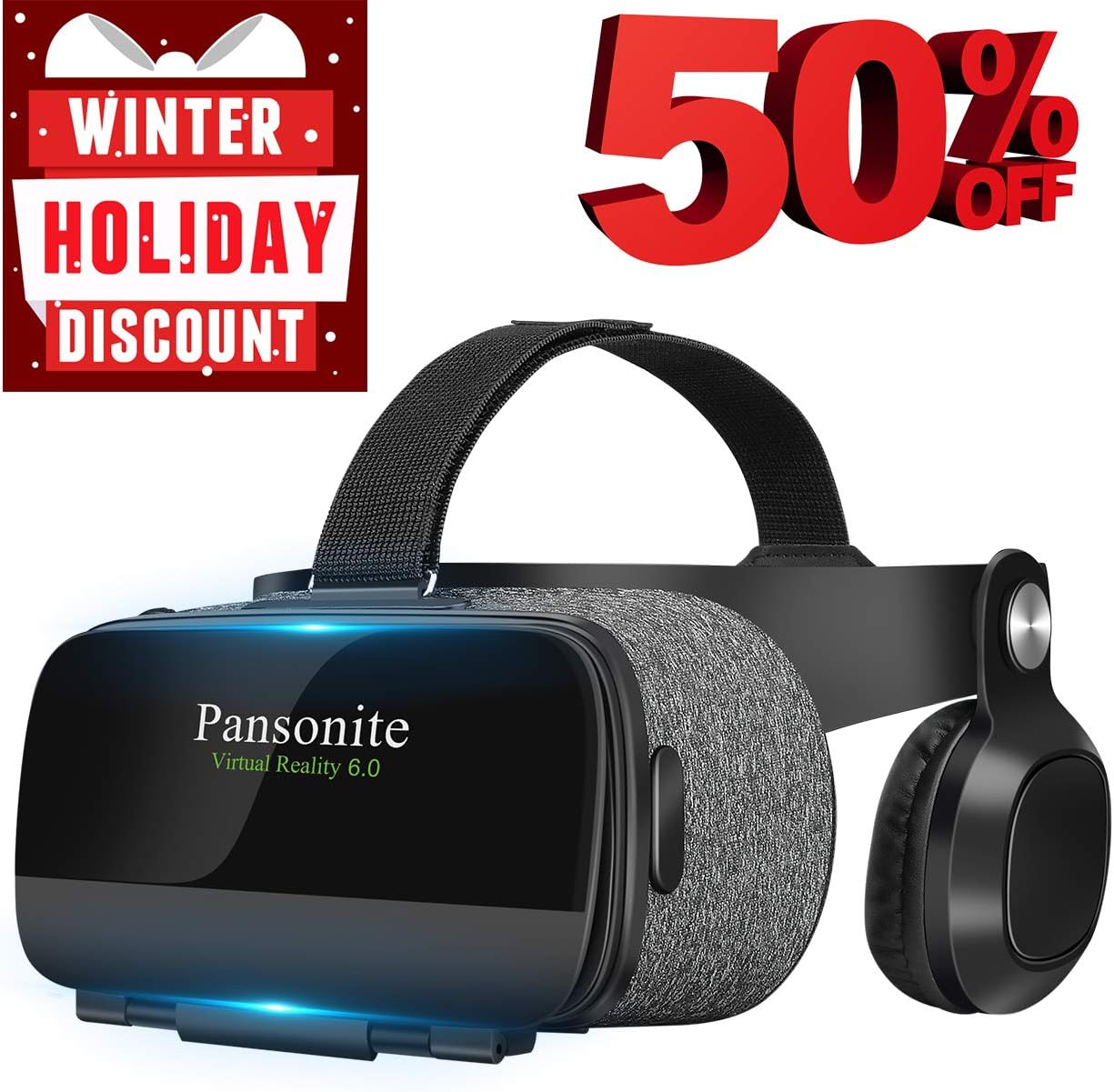 Virtual Reality Headset with HD Glass Lens,Virtual Reality Goggles 3D VR Goggles VR Headset VR Glasses for 3D Video Movies Games, Compatible with Smartphones Within 4.7-6.2 Inch