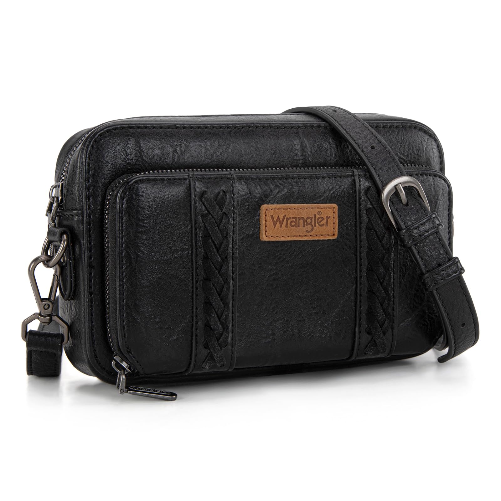 Wrangler Crossbody Bag for Women Shoulder Purse Small Multi Pocket Crossover Bag with Adjustable Strap