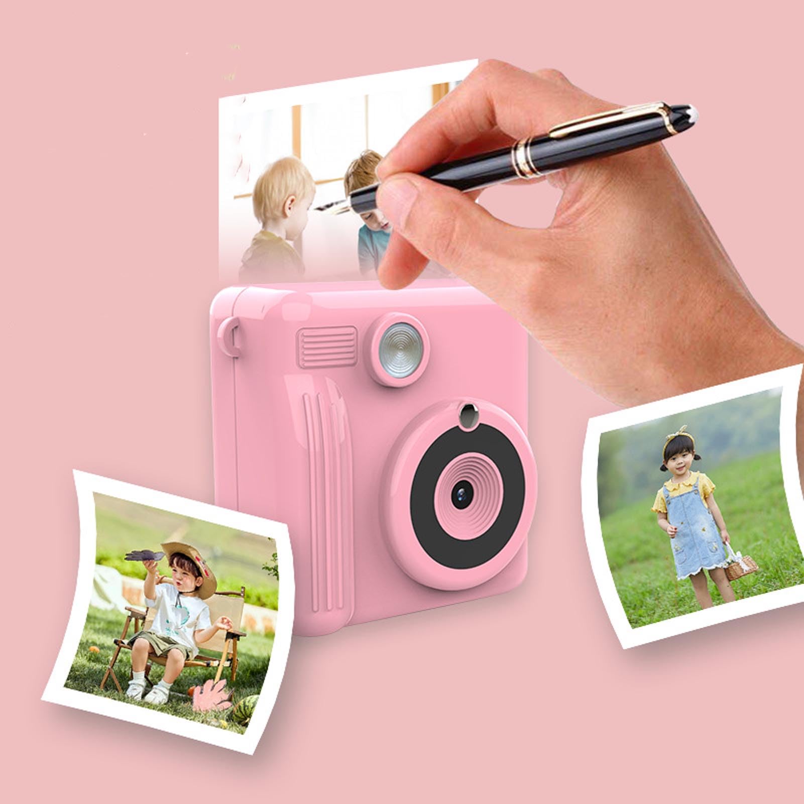 RiToEasysports Cámara de Impresión Instantánea para Niños, Cámara para Niños de Selfie Doble de Lente Doble HD 1080p con Papel Impreso para Juego Al Aire