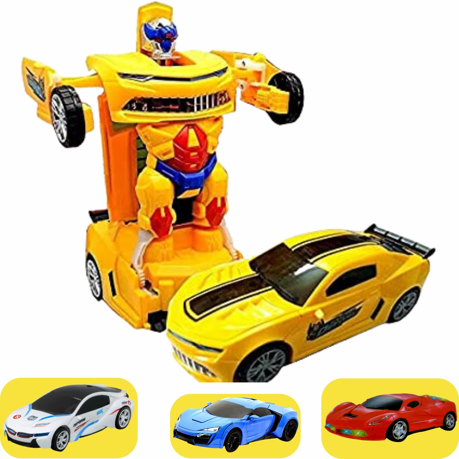 KIDZYMON® Bagati Deformation Robot Car for Kids Age 3+ Years, Auto Deformation car, Bump and Go car I Size : 18 CM I Multi Colour (60.0) (B0C4JTRP4D) Amazon Price History, Amazon Price Tracker