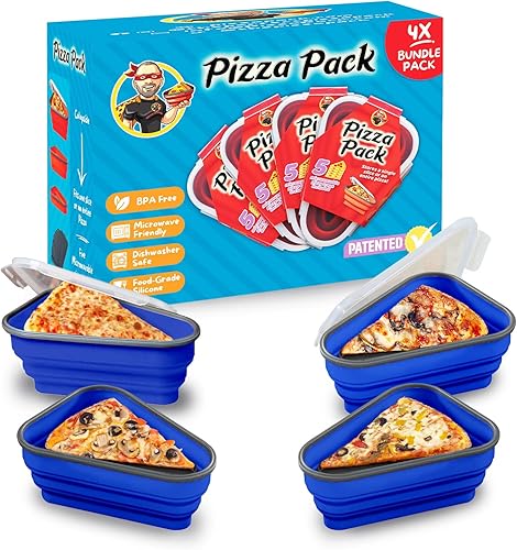 Miniatura 31 de El Paquete de Pizza Perfecto™ - Contenedor Reutilizable de Almacenamiento de Pizza con 5 Bandejas de Servicio Aptas para Microondas - Contenedor