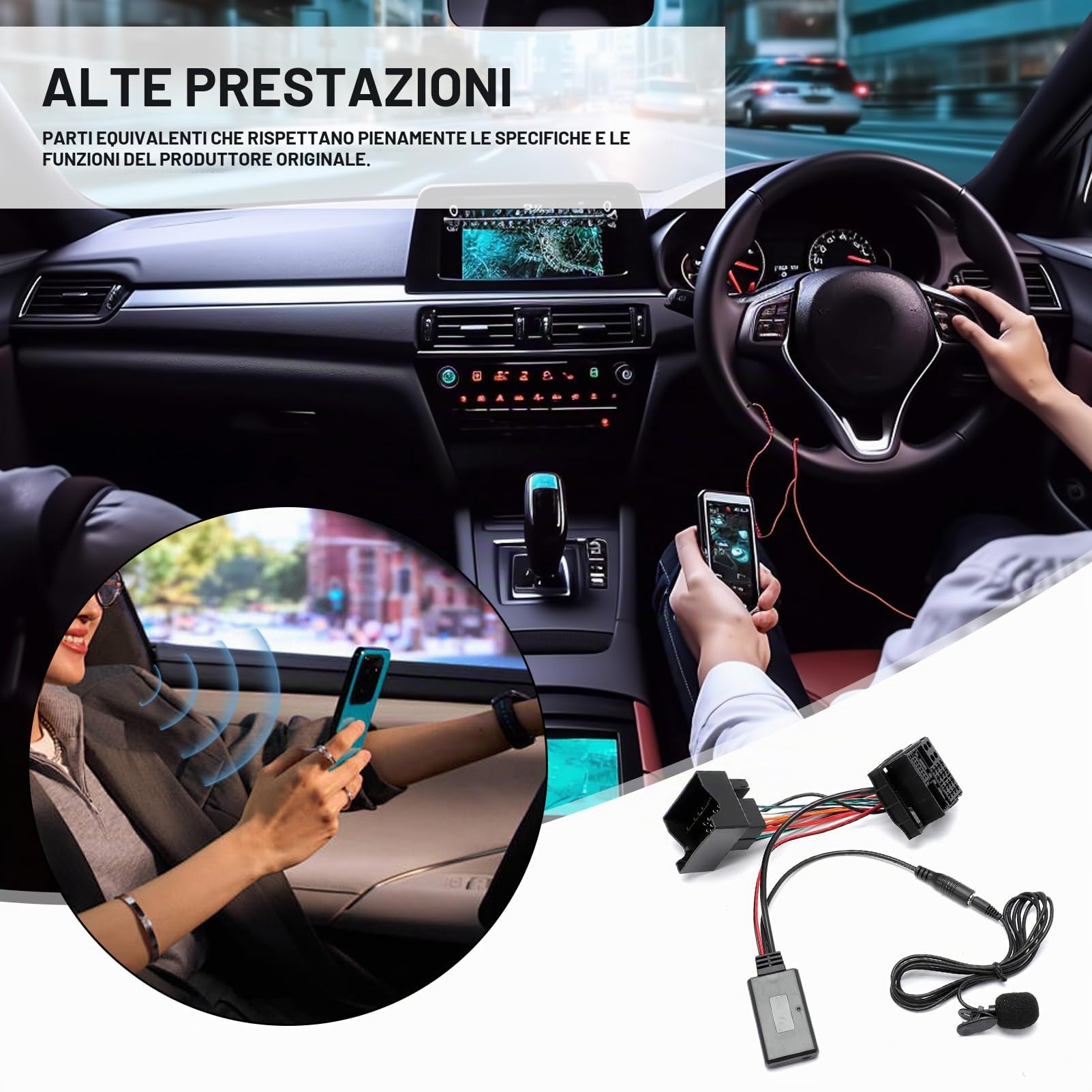 Adattatore Audio Bluetooth Aux 5.0 con Microfono per BMW Z4 E85/E86 X3 E83 Mini Cooper R50 S R53 JCW Cavo Bluetooth