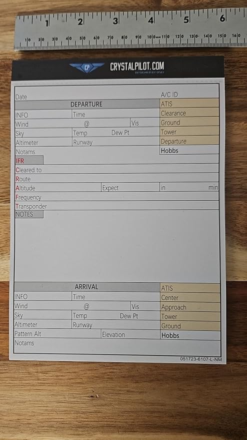 Crystal Pilot Bloc de Notas de Vuelo VFR-IFR para Rodillera de Piloto - 3 Paq miniatura 5