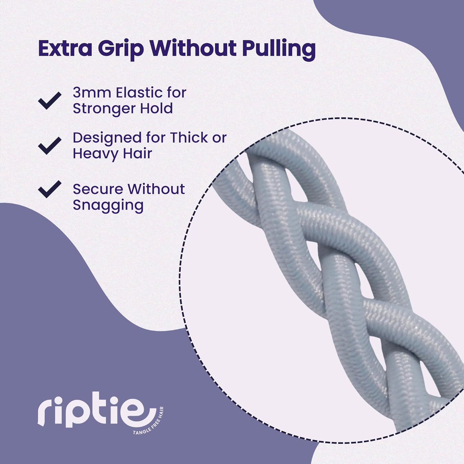 Rip Tie 24" x 3mm Extra Hold Soft Hair Tie for Women, 3 Pack Neutrals – Tangle Free Ponytail Holders – Prevents Hair Damage – Ideal for Activities like Surfing, Exercising, Running, and More