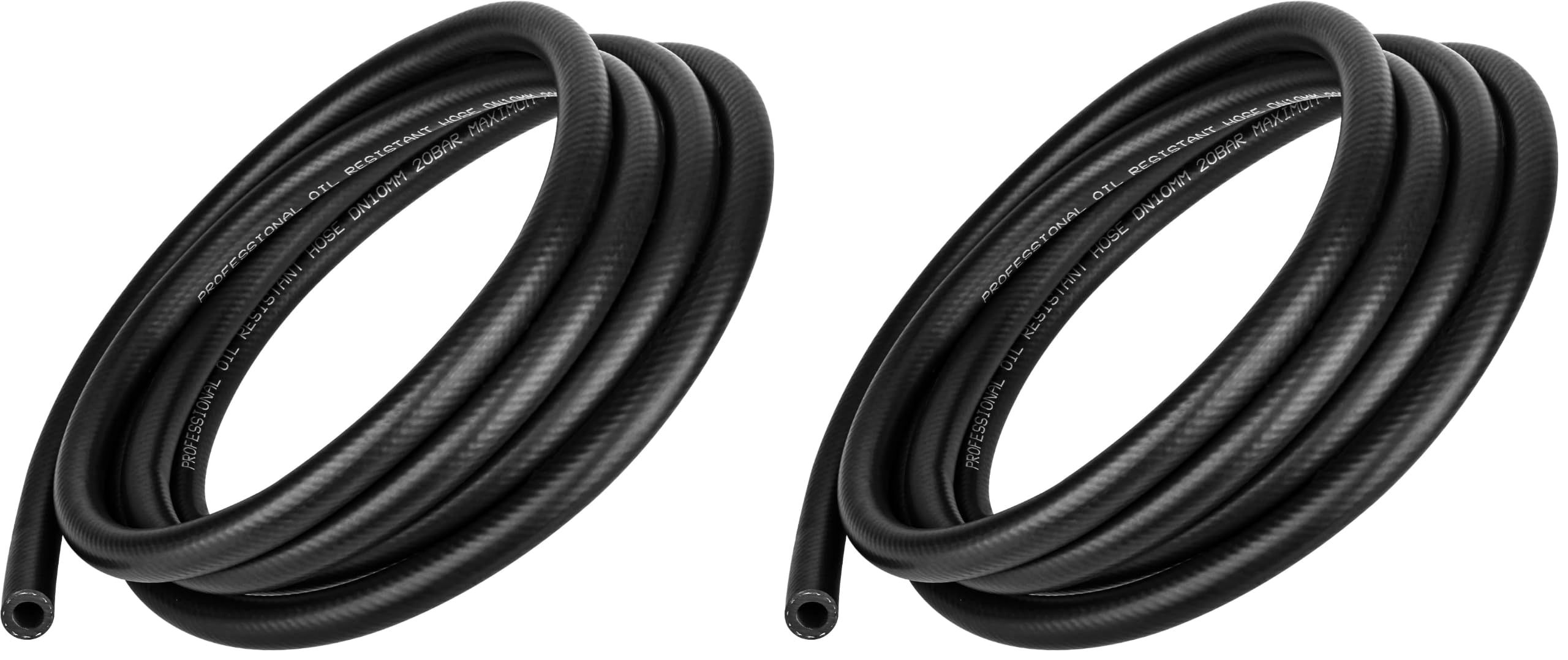 3/8 Inch (10mm) ID Fuel Line Hose 10FT NBR Rubber Push Lock Hose High Pressure 300PSI for Automotive Fuel Systems Engines (Pack of 2)