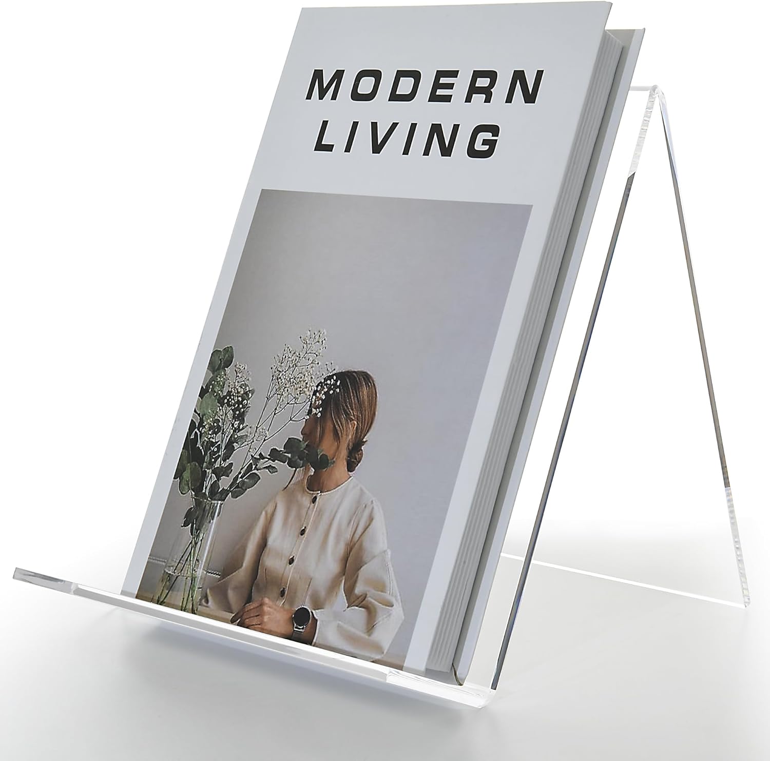 Acrylic Book Stand, Book Display Holder 8.5 x 11, Clear Acrylic Display Easel Transparent Display Stand Holder Tablet Holder for Album, CD, Magazine, Picture, Plate, Artworks, Phone, Tablet 8.5" x 11"