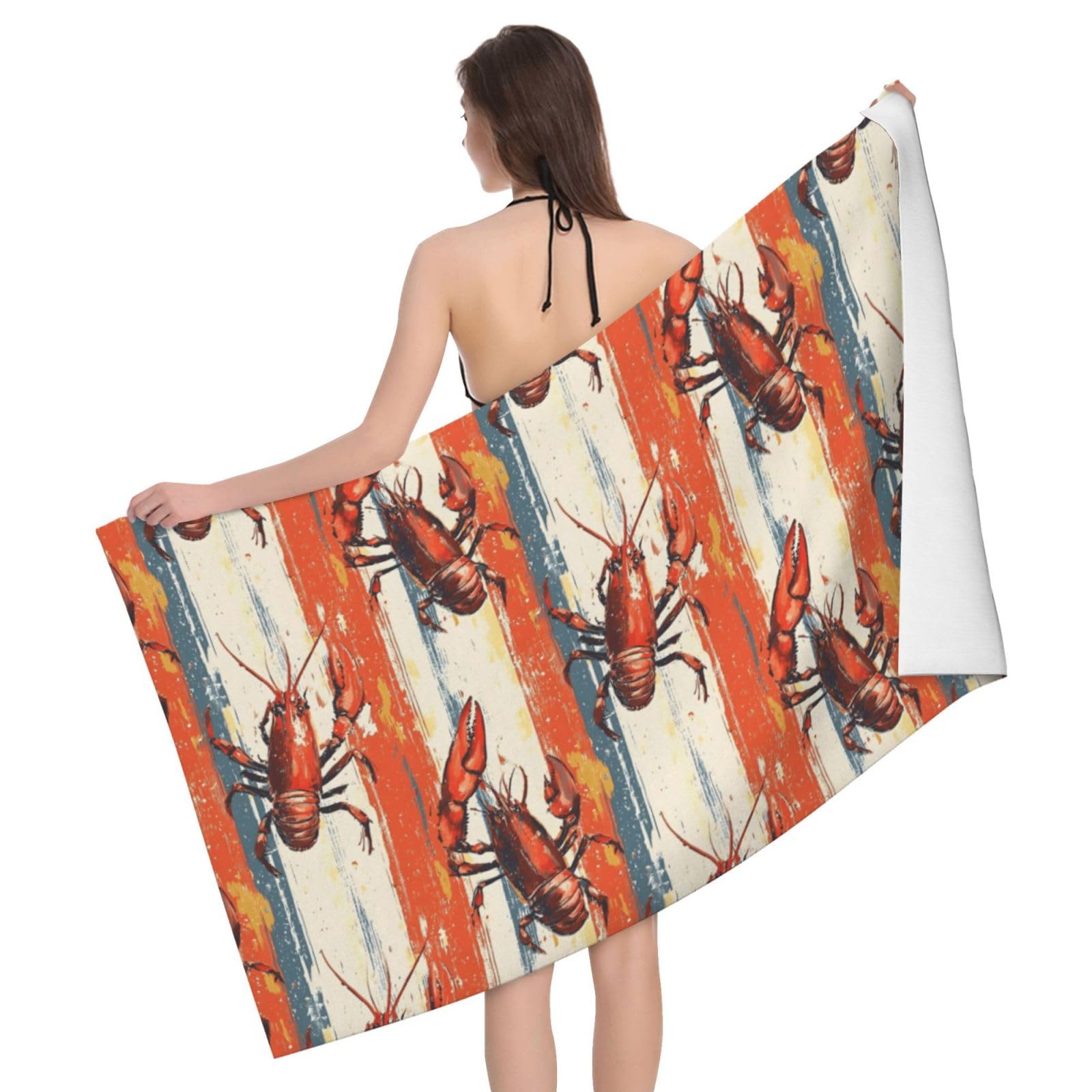 Serviette de plage à séchage rapide style rétro en microfibre absorbante premium
